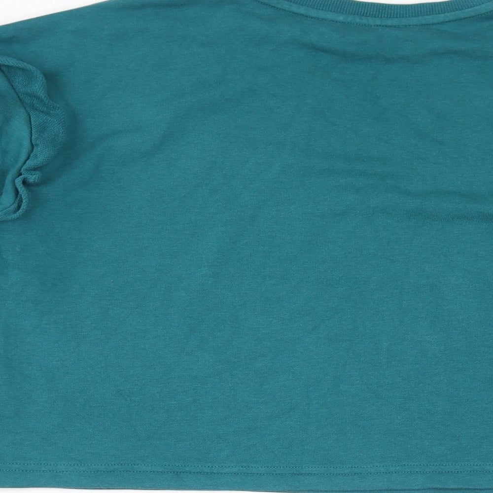 H&M Girls Blue Cotton Pullover Sweatshirt Size 10-11 Years Pullover - Size 10-12 Ruffles