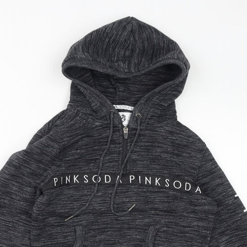 Pink Soda Womens Grey Cotton Pullover Hoodie Size 4 Pullover