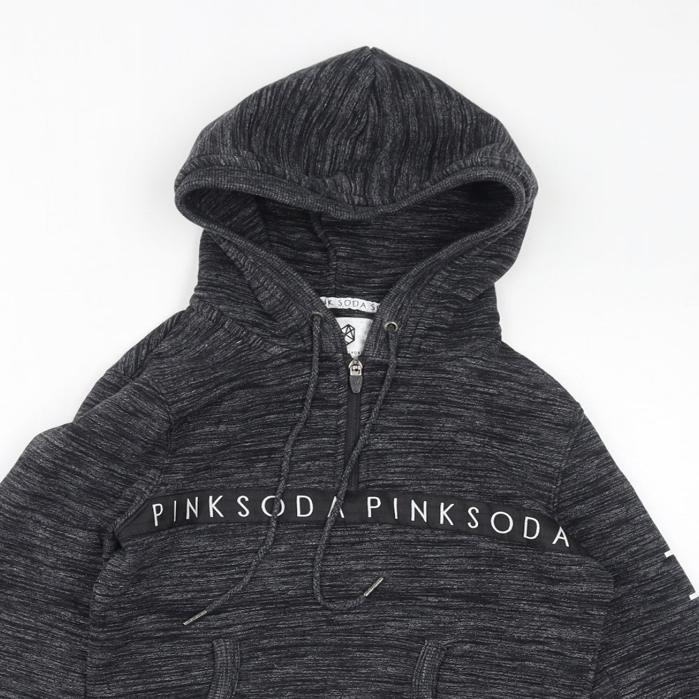 Pink Soda Womens Grey Cotton Pullover Hoodie Size 4 Pullover