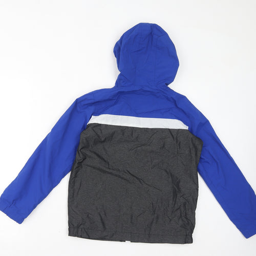 KD Boys Blue Colourblock Rain Coat Coat Size 11-12 Years Zip