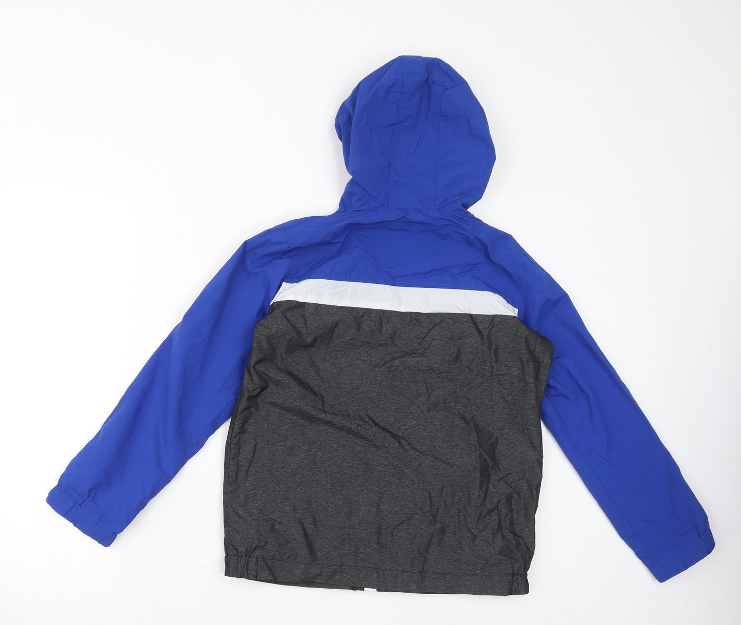 KD Boys Blue Colourblock Rain Coat Coat Size 11-12 Years Zip