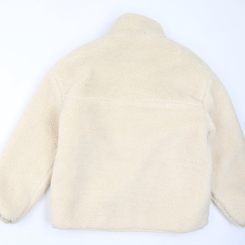 Pull&Bear Womens Ivory Jacket Size S Zip - Sherpa