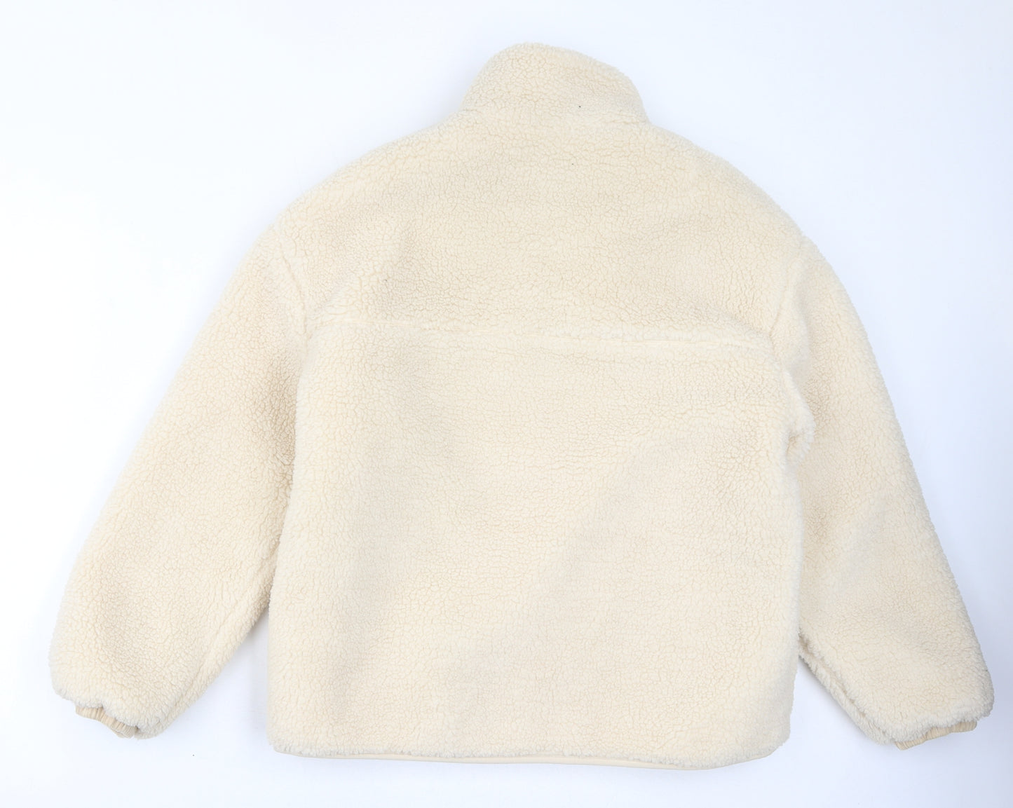 Pull&Bear Womens Ivory Jacket Size S Zip - Sherpa