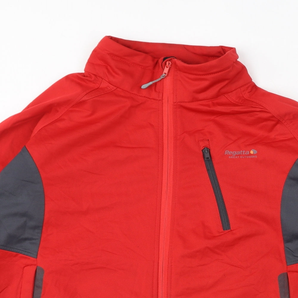 Regatta Womens Red Rain Coat Coat Size L Zip