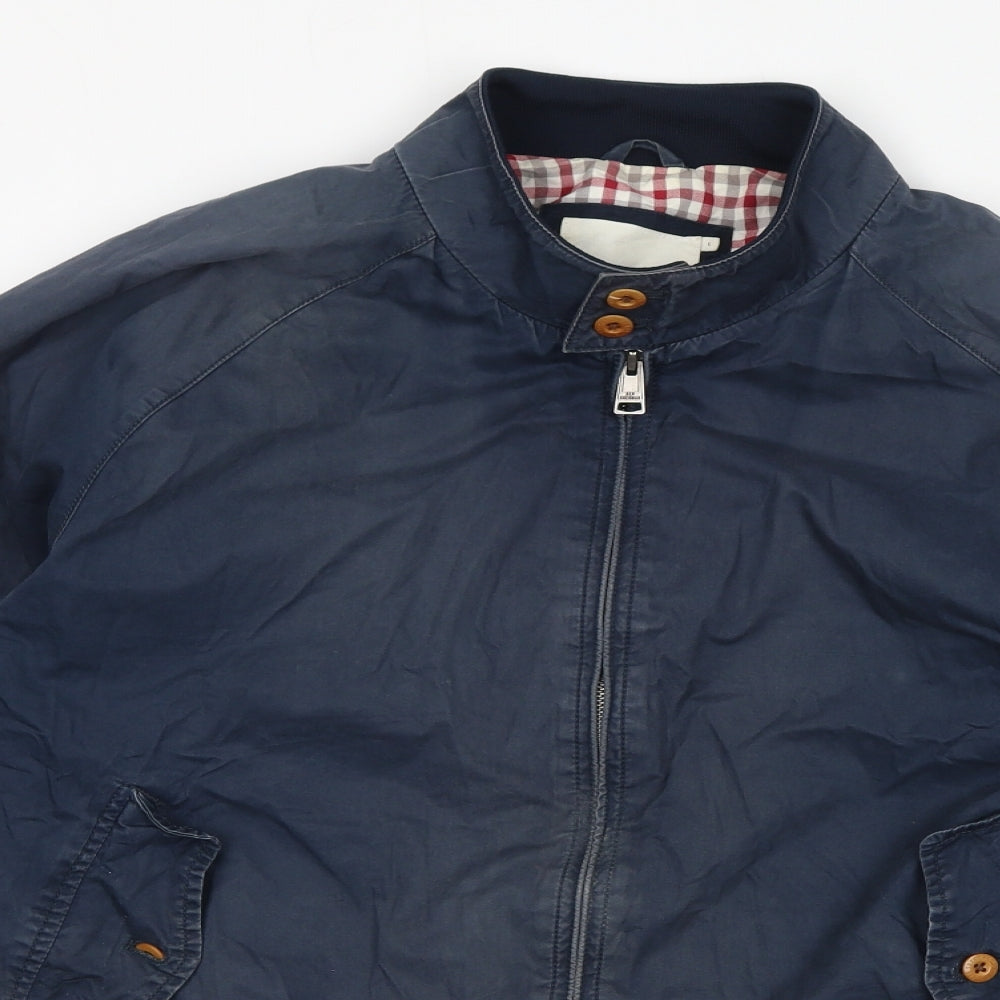 Ben Sherman Womens Blue Bomber Jacket Jacket Size L Zip