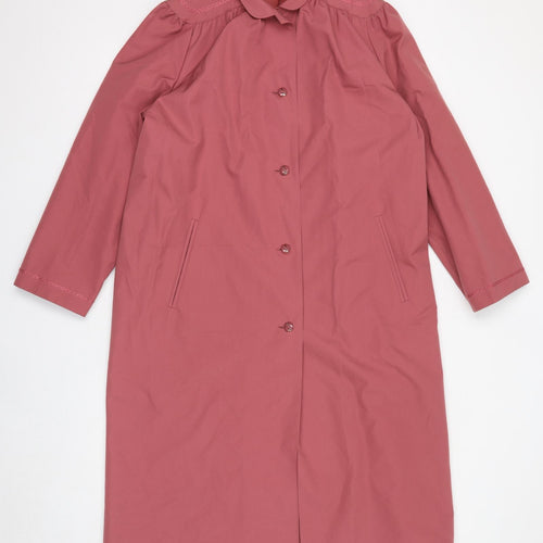St Michael Womens Pink Overcoat Coat Size 14 Button