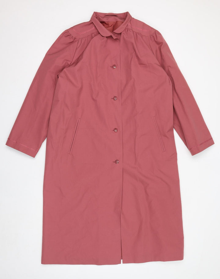 St Michael Womens Pink Overcoat Coat Size 14 Button