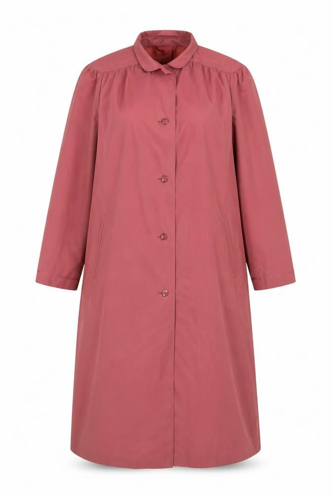 Front view of St Michael women’s pink overcoat coat, size UK 14, button