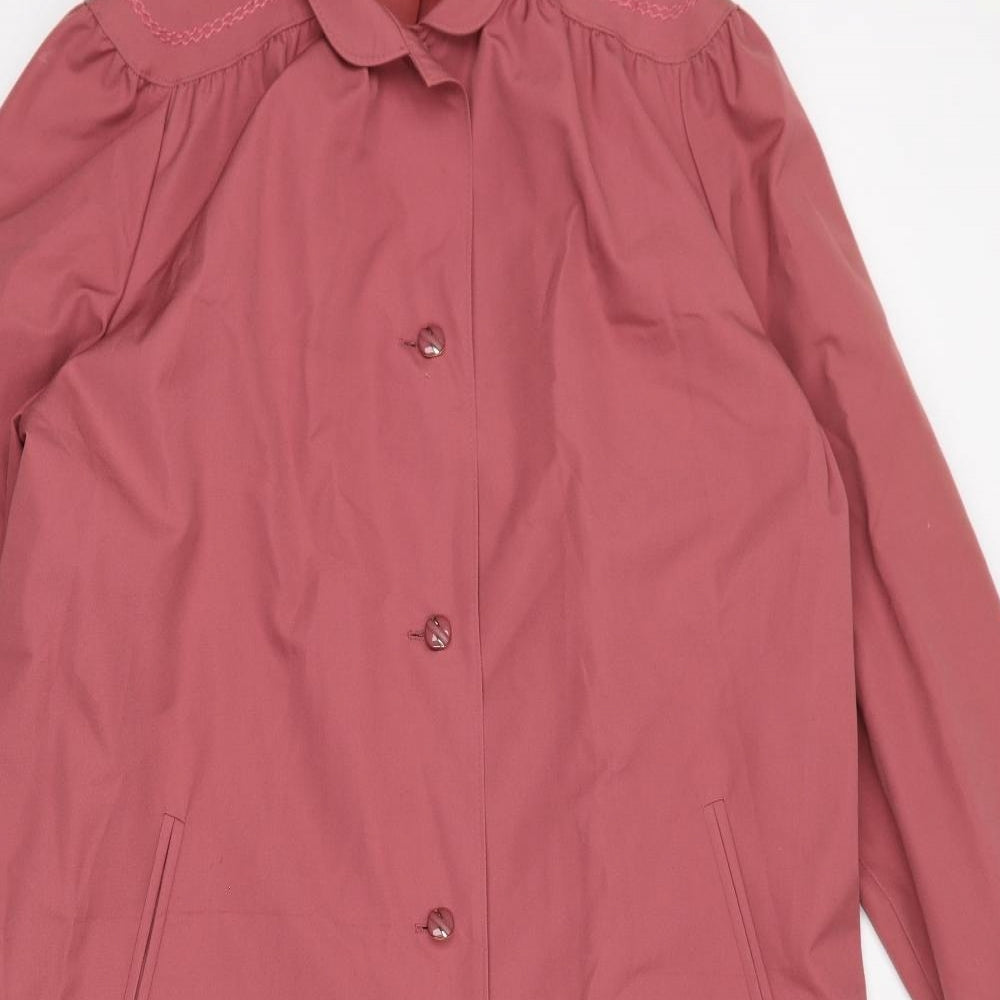 St Michael Womens Pink Overcoat Coat Size 14 Button