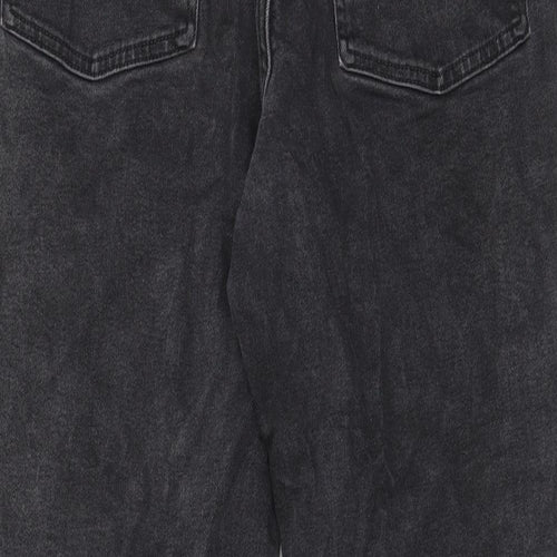 Denim & Co. Womens Grey Cotton Straight Jeans Size 14 L27 in Regular Zip - Pockets