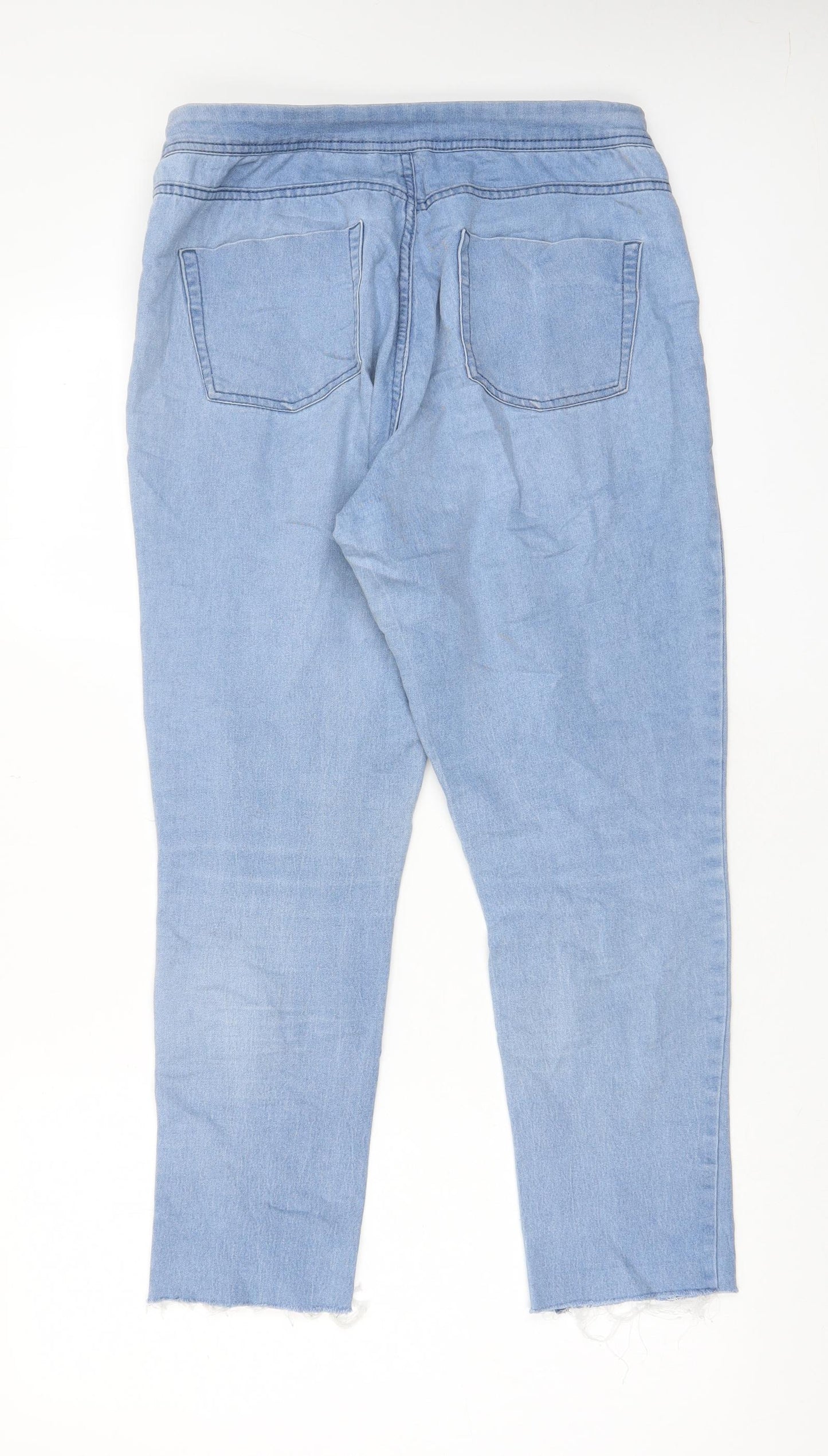 ESMARA Womens Blue Cotton Capri Jeans Size 14 L26 in Regular Zip - Pockets