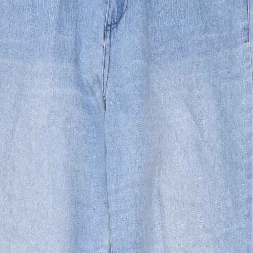 ESMARA Womens Blue Cotton Capri Jeans Size 14 L26 in Regular Zip - Pockets