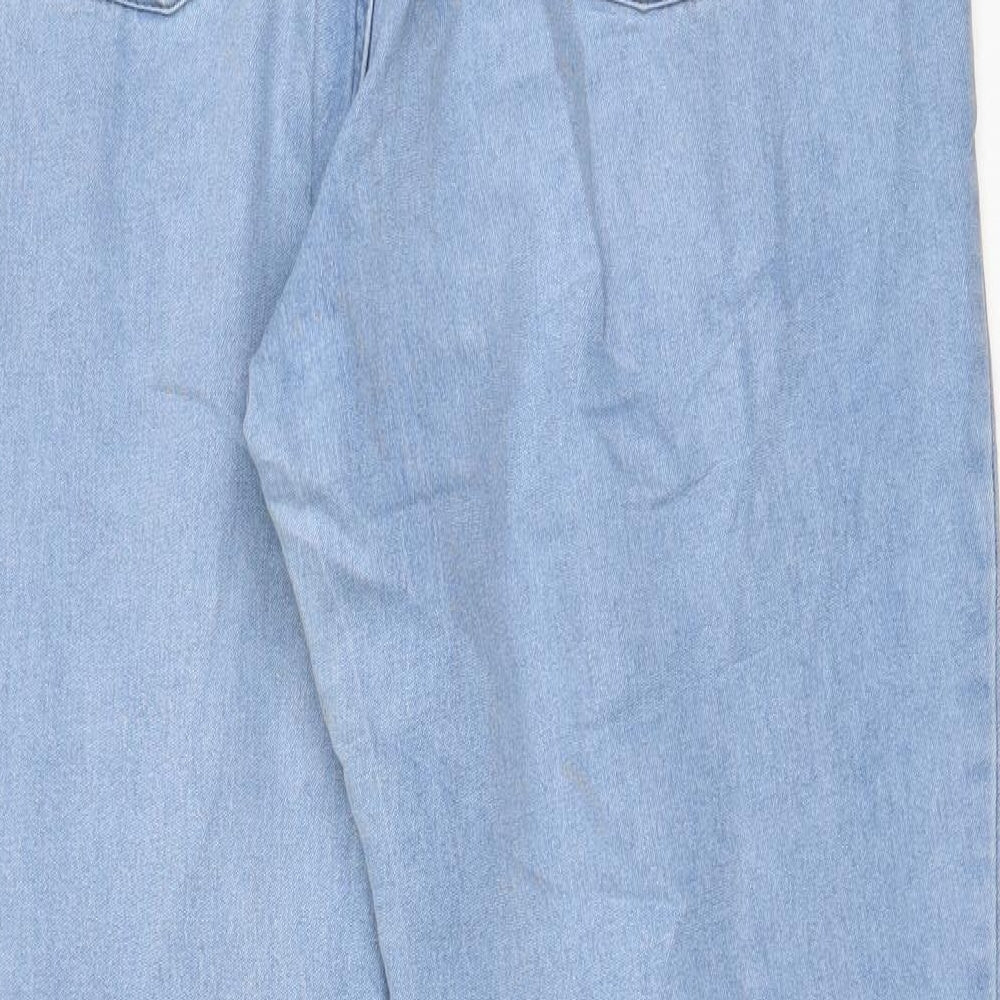 ESMARA Womens Blue Cotton Capri Jeans Size 14 L26 in Regular Zip - Pockets