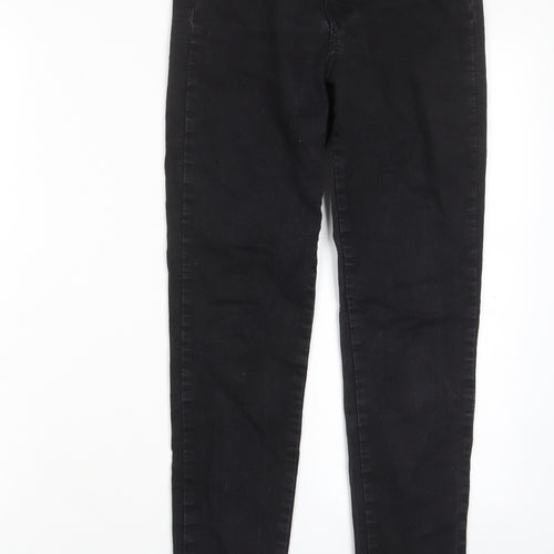 Boohoo Womens Black Cotton Skinny Jeans Size 10 L29 in Regular Zip - Pockets