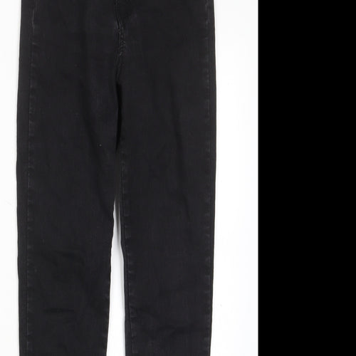 Boohoo Womens Black Cotton Skinny Jeans Size 10 L29 in Regular Zip - Pockets