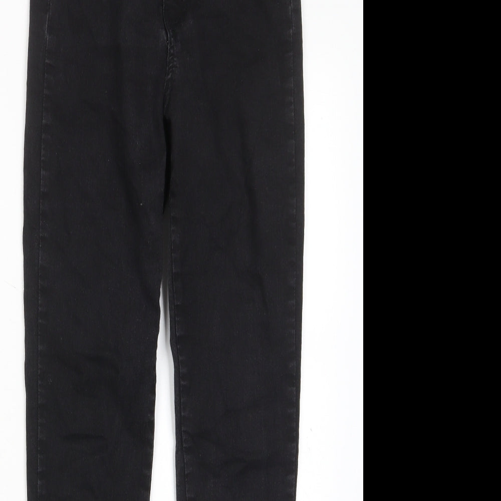 Boohoo Womens Black Cotton Skinny Jeans Size 10 L29 in Regular Zip - Pockets