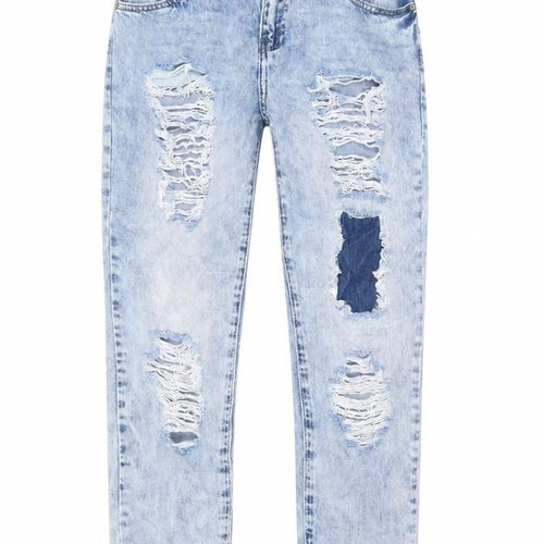 Realty Womens Blue Cotton Straight Jeans Size S L27 in Regular Zip - Pockets