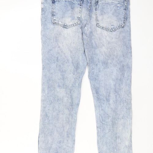 Realty Womens Blue Cotton Straight Jeans Size S L27 in Regular Zip - Pockets