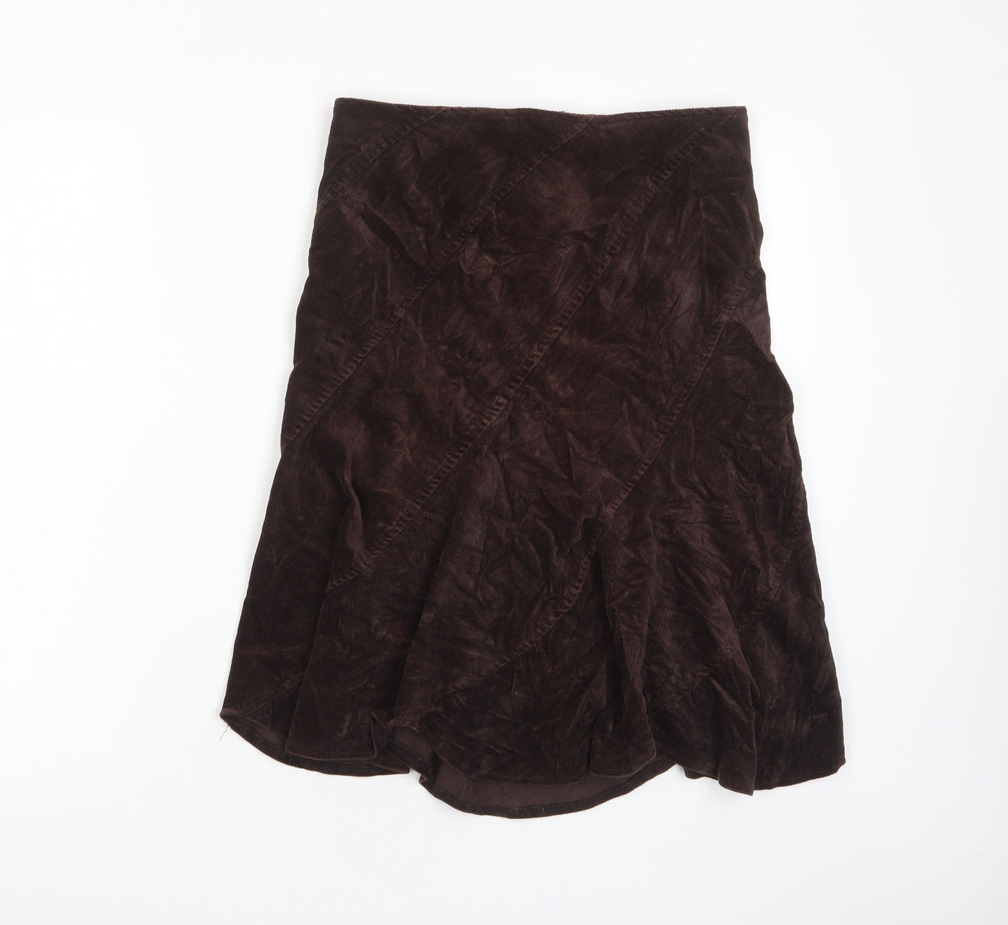 Jane Norman Womens Brown Cotton A-Line Skirt Size 8 Zip