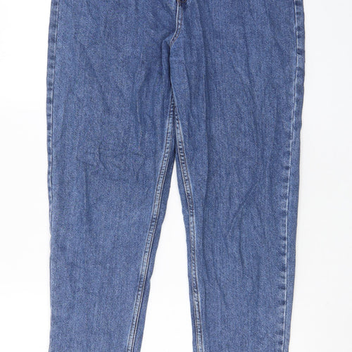 Denim & Co. Womens Blue Cotton Tapered Jeans Size 12 L29 in Regular Zip - Pockets