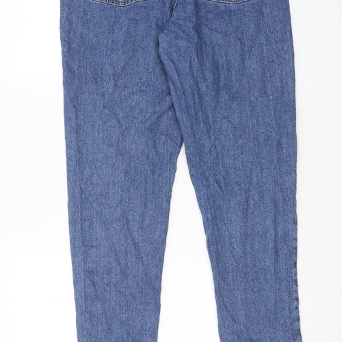 Denim & Co. Womens Blue Cotton Tapered Jeans Size 12 L29 in Regular Zip - Pockets