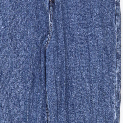 Denim & Co. Womens Blue Cotton Tapered Jeans Size 12 L29 in Regular Zip - Pockets