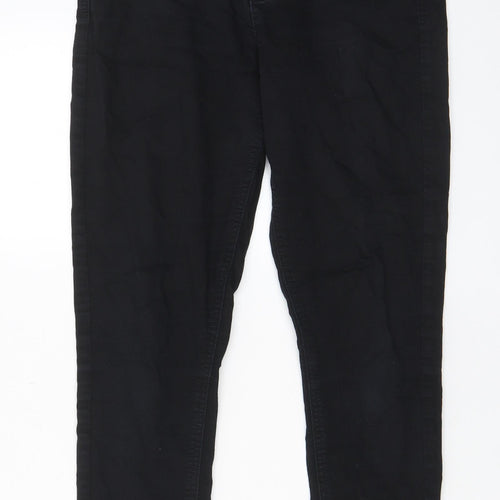 Marks and Spencer Womens Black Cotton Skinny Jeans Size 28 in L27 in Regular Zip - Pockets