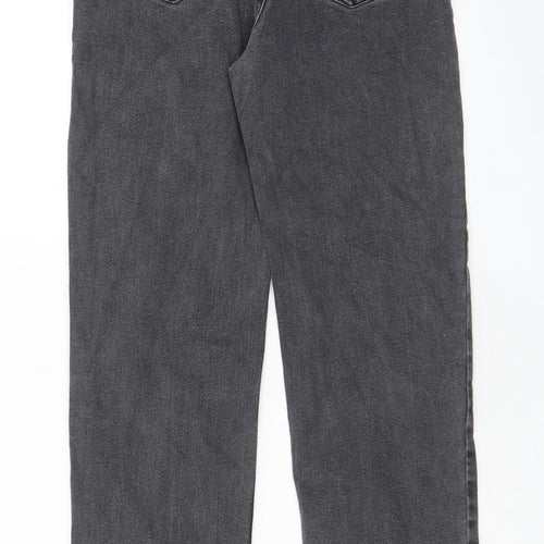 Hush Womens Grey Cotton Straight Jeans Size 8 L27 in Regular Zip - Star, Embridered