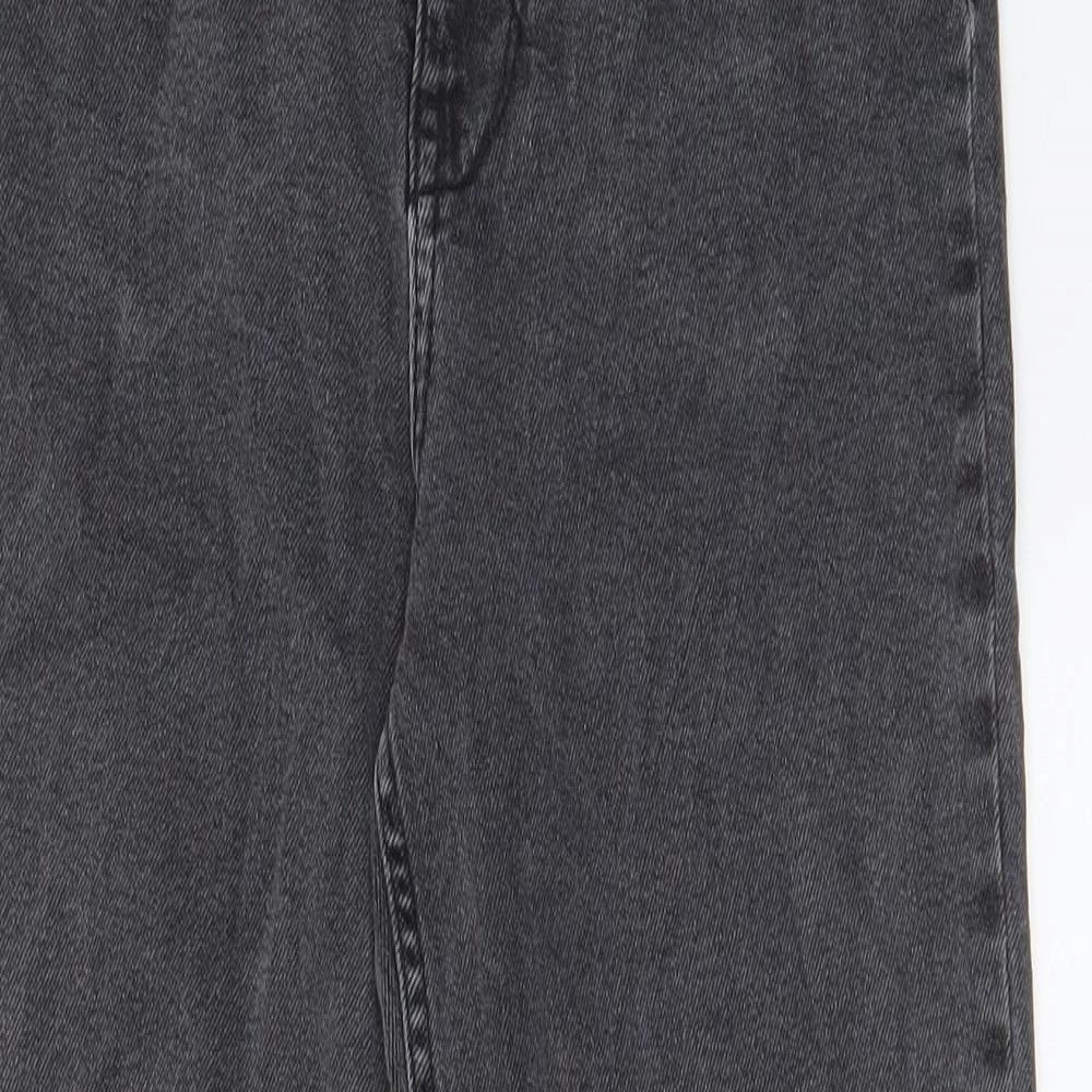 Hush Womens Grey Cotton Straight Jeans Size 8 L27 in Regular Zip - Star, Embridered