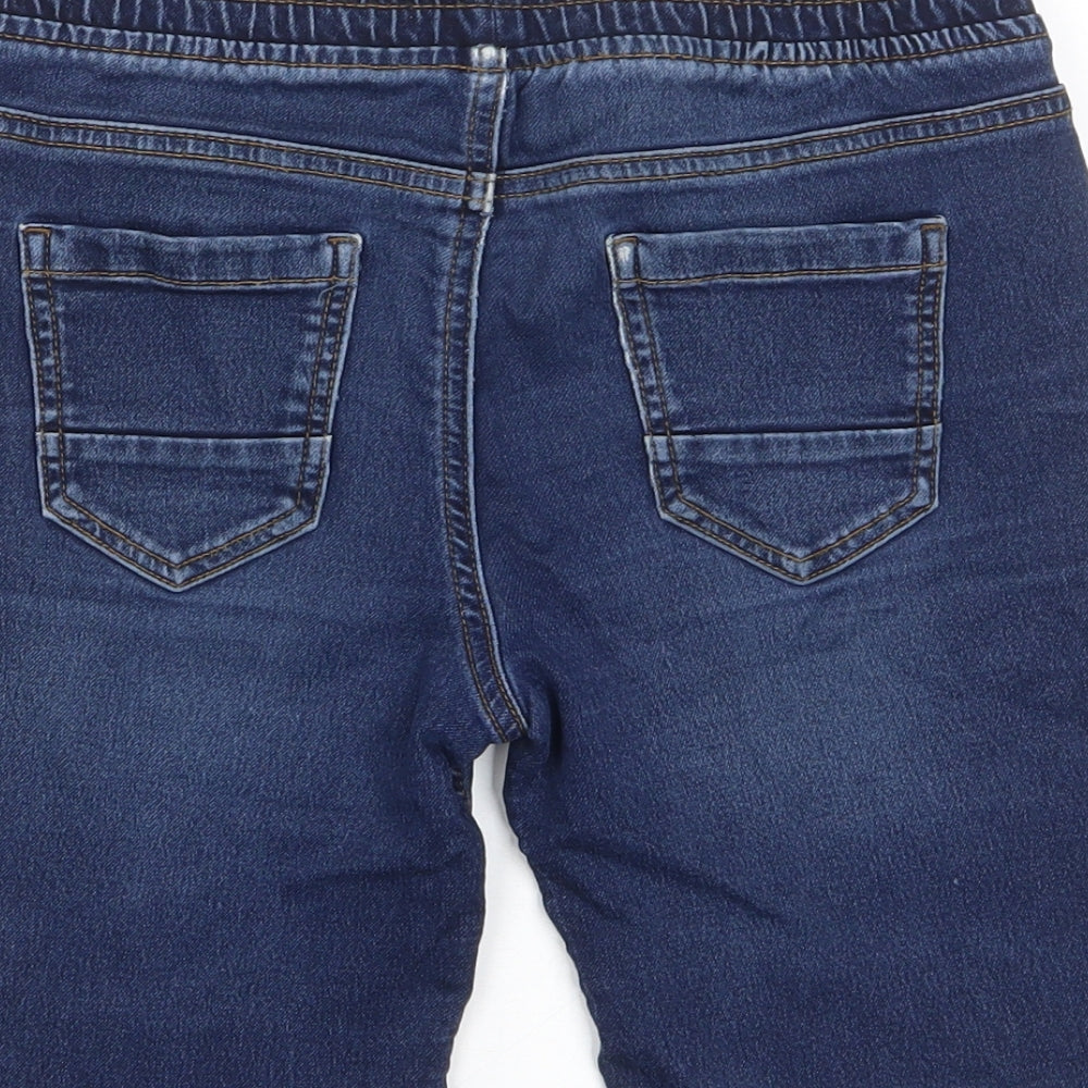 Denim & Co. Boys Blue Cotton Bermuda Shorts Size 11-12 Years L8 in Regular Drawstring - Pockets