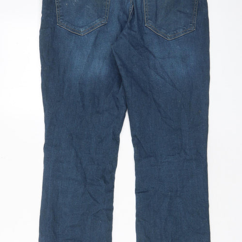 Denim & Co. Mens Blue Cotton Straight Jeans Size 32 in L32 in Regular Button - Pockets
