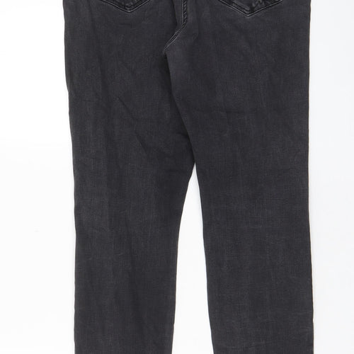 NEXT Womens Grey Cotton Skinny Jeans Size 16 L29 in Regular Zip - Pockets