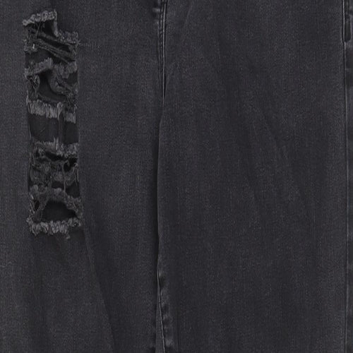 NEXT Womens Grey Cotton Skinny Jeans Size 16 L29 in Regular Zip - Pockets