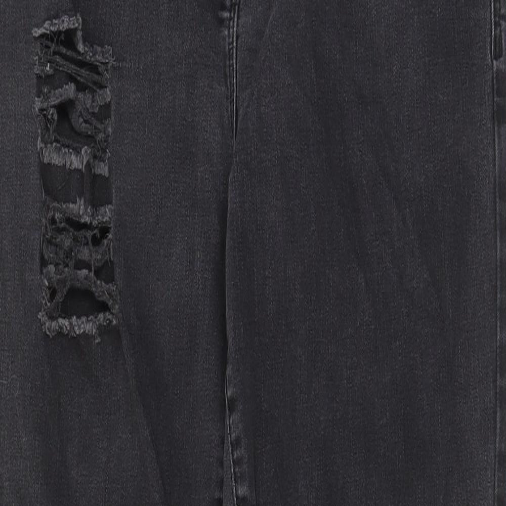 NEXT Womens Grey Cotton Skinny Jeans Size 16 L29 in Regular Zip - Pockets