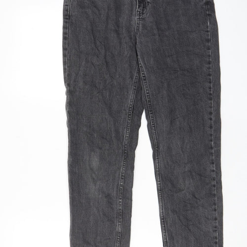 Topshop Womens Grey Cotton Tapered Jeans Size 28 in L34 in Regular Zip - Pockets