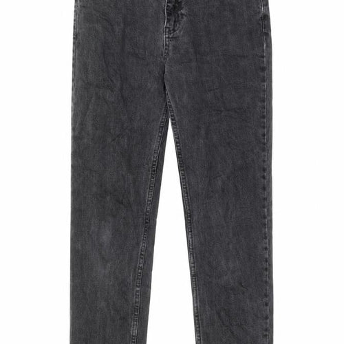 Topshop Womens Grey Cotton Tapered Jeans Size 28 in L34 in Regular Zip - Pockets