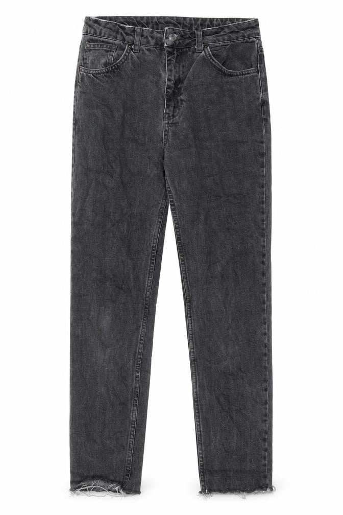 Topshop Womens Grey Cotton Tapered Jeans Size 28 in L34 in Regular Zip - Pockets