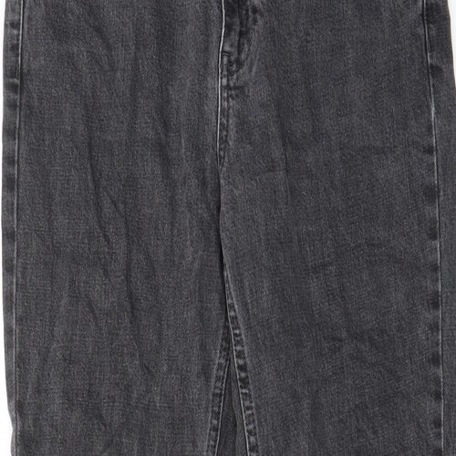 Topshop Womens Grey Cotton Tapered Jeans Size 28 in L34 in Regular Zip - Pockets