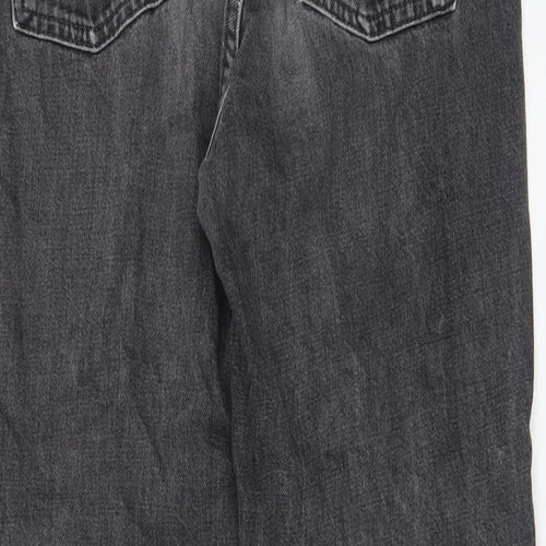 Topshop Womens Grey Cotton Tapered Jeans Size 28 in L34 in Regular Zip - Pockets