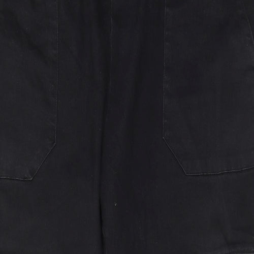 TEX Womens Black Cotton Tapered Jeans Size 2XL L29 in Regular Drawstring - Cuffed, Pockets