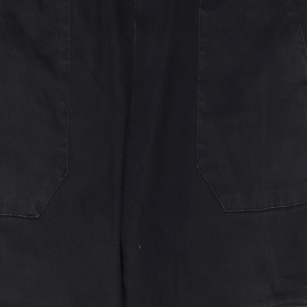 TEX Womens Black Cotton Tapered Jeans Size 2XL L29 in Regular Drawstring - Cuffed, Pockets