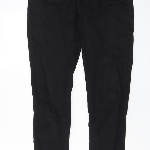 NEXT Womens Black Cotton Straight Jeans Size 16 L30 in Regular Zip - Pockets