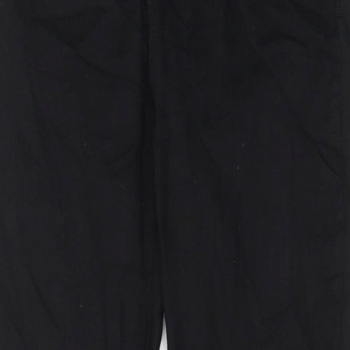 NEXT Womens Black Cotton Straight Jeans Size 16 L30 in Regular Zip - Pockets