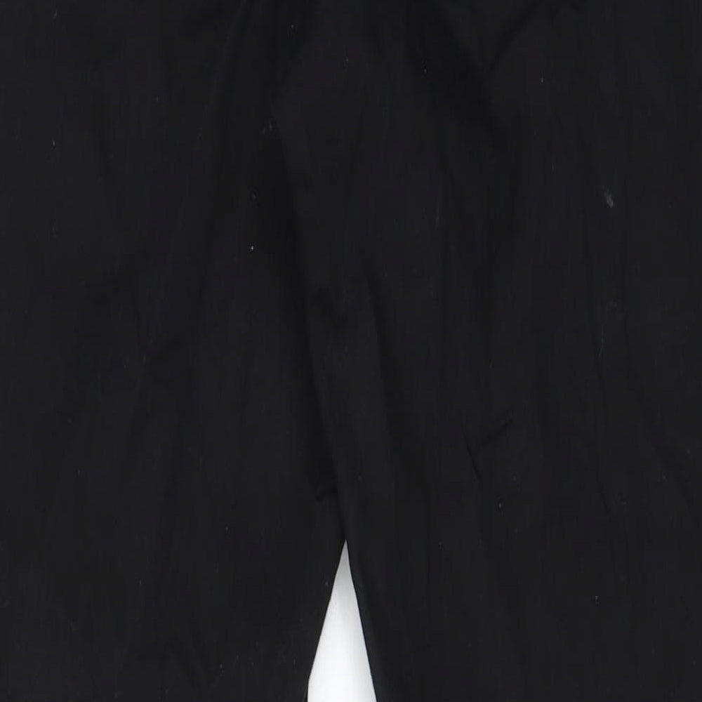 NEXT Womens Black Cotton Straight Jeans Size 16 L30 in Regular Zip - Pockets