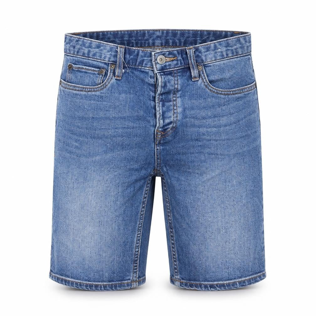 Topshop Mens Blue Cotton Bermuda Shorts Size 30 in L11 in Slim Button - Stretch, Pockets