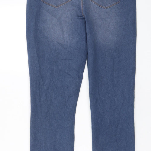 Papaya Womens Blue Cotton Skinny Jeans Size 14 L28 in Regular Zip - Pockets