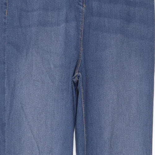 Papaya Womens Blue Cotton Skinny Jeans Size 14 L28 in Regular Zip - Pockets