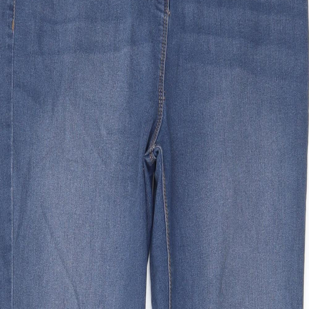 Papaya Womens Blue Cotton Skinny Jeans Size 14 L28 in Regular Zip - Pockets