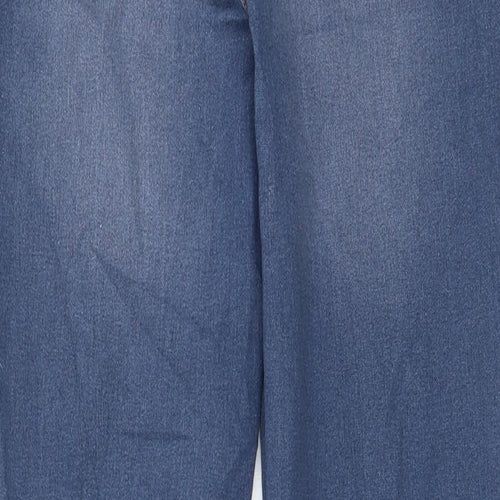 Papaya Womens Blue Cotton Skinny Jeans Size 14 L28 in Regular Zip - Pockets