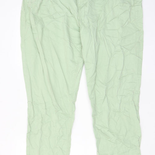 George Womens Green Cotton Straight Jeans Size 20 L29 in Regular Zip - Pockets